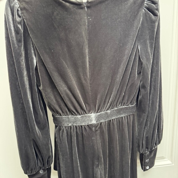 Eliza J Wrap Look Velvet Grey Pewter Jumpsuit - Picture 12 of 15